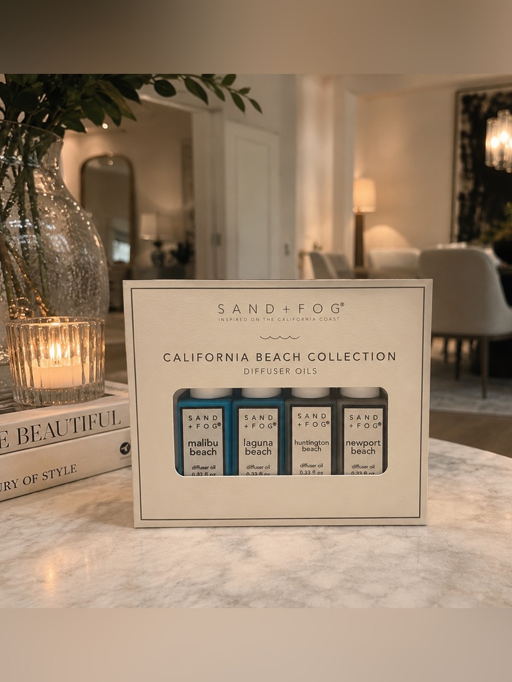 Sand + Fog California Beach Diffuser Oils 4-Pc Set NEW SEALED